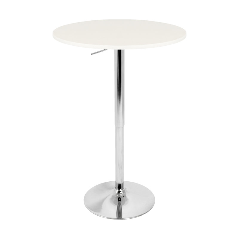 Round Metal Base Dining Table, White