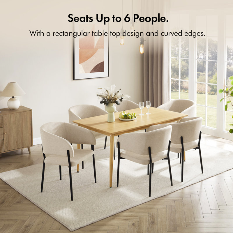 Burton Metal Base Dining Table, Dark Brown Wood