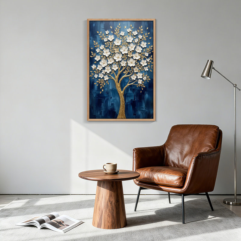 Ensemble de 1 tableau sur toile Arbre d'or, H 36 po x l 24 po, Naturel