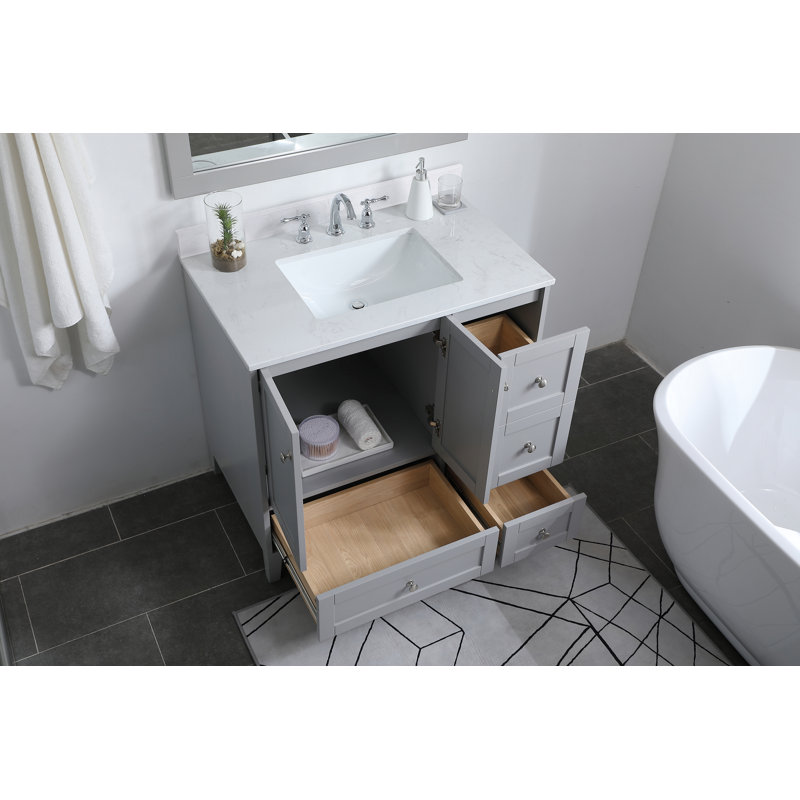 Ensemble de meuble-lavabo simple 36 po Selma, Gris