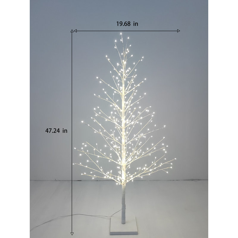 White Birch Tree with LED Lights Indoor Use Only, 47.24"