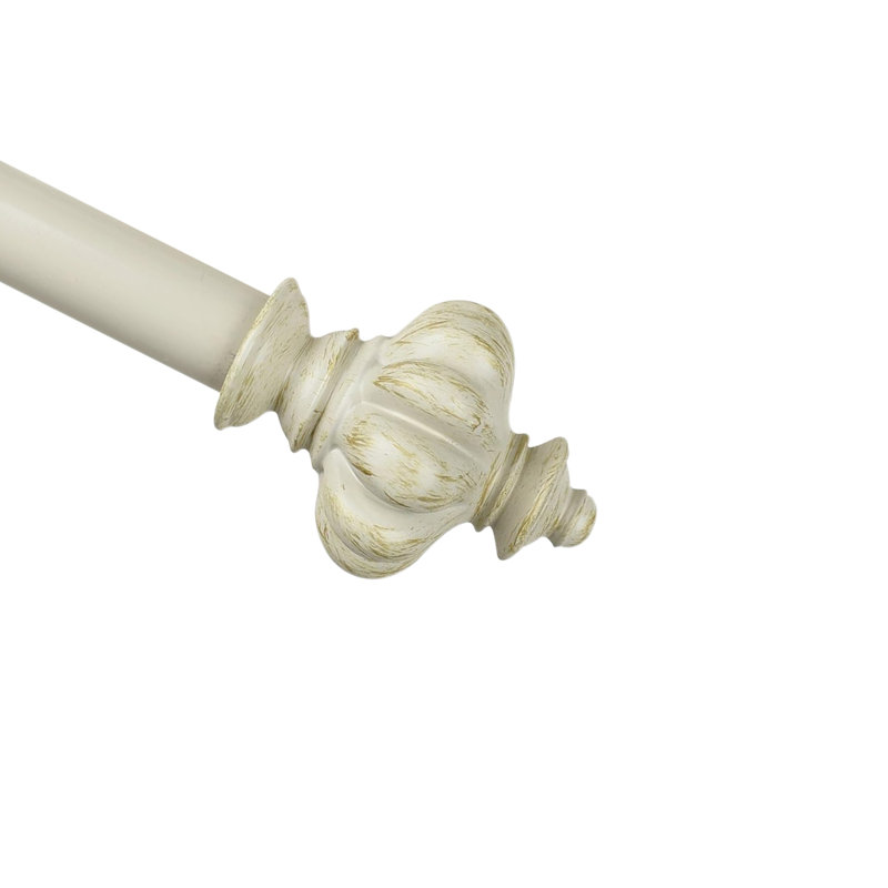 Tringle à rideaux simple ajustable Coldiron, 48 po - L 84 po, Blanc doré de France