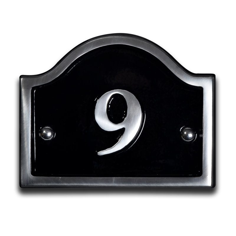 Jaclynn 11.5cm H Reflective Metal House Number, 9