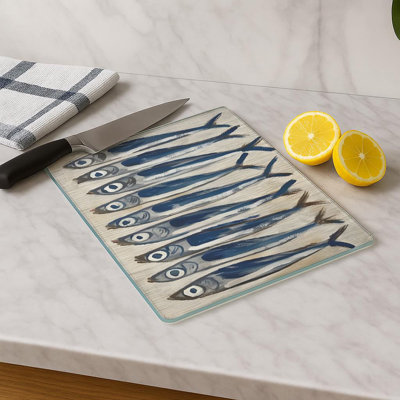 Premium Tempered Glass Cutting Board, 11.8 x 15.7 inches | 100% Antibacterial, Easy Clean Design with Non-Slip Silicone Feet | Ideal for Safe Food Preparation in Kitchen, Stylish & Functional