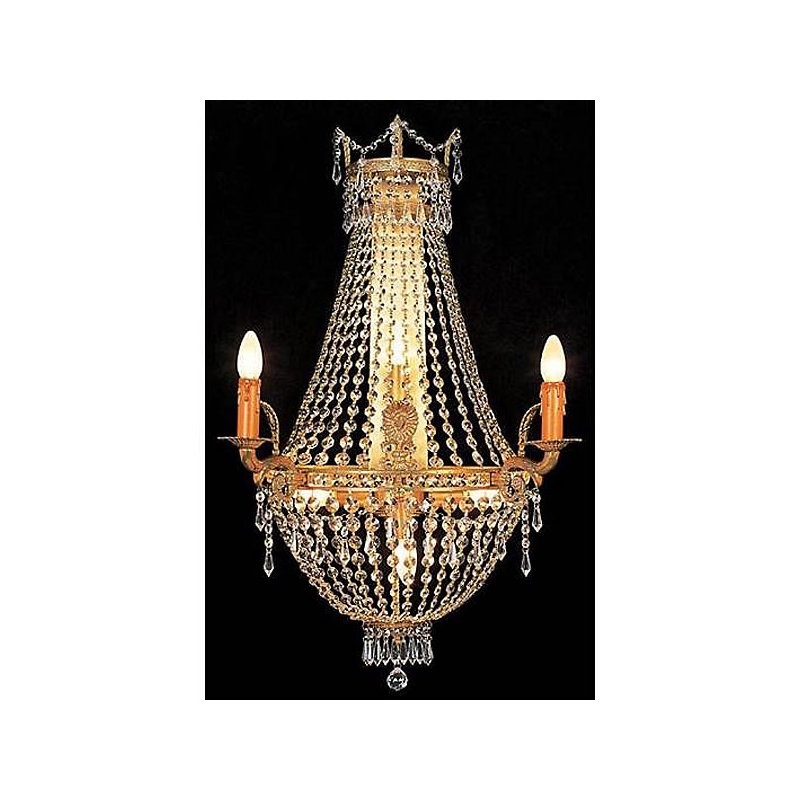 Applique de lustre en cristal doré