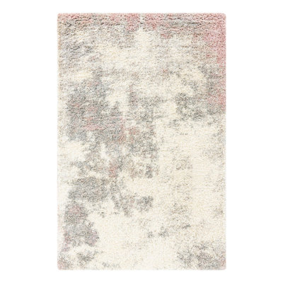 Tapis de couloir gris / ivoire en polypropylène tissé à la machine 2 pi x 6 pi