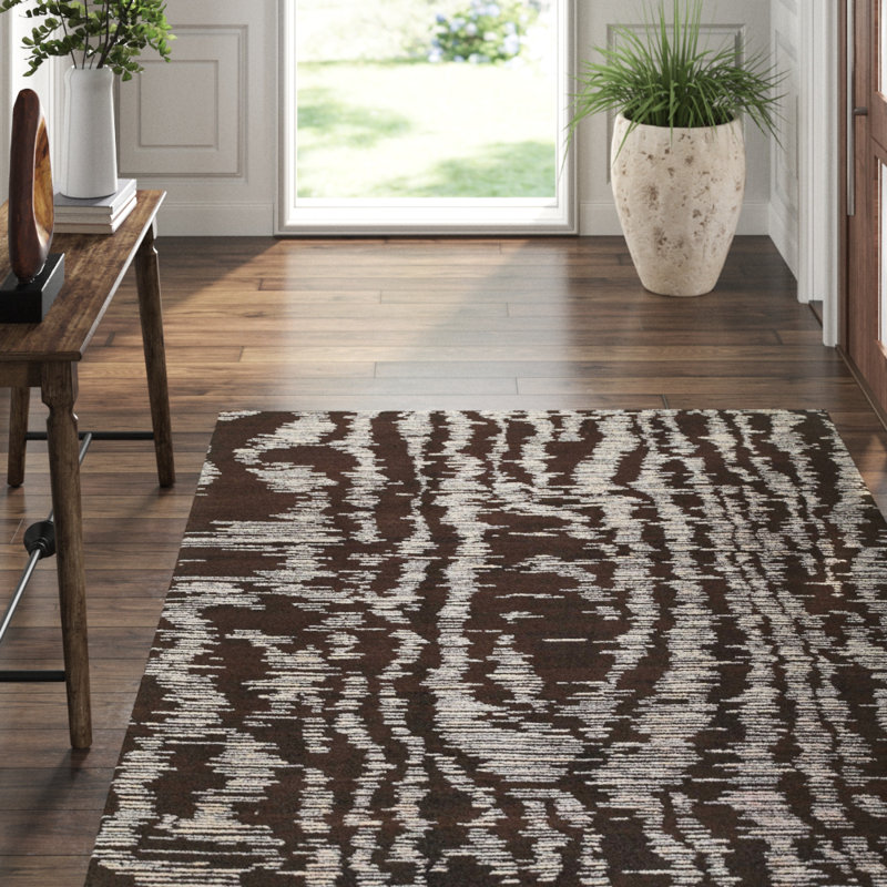 Moire Abstract Area Rug, Rectangle 3' x 5'