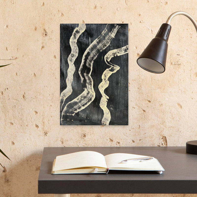 «Curvy Line», art mural contemporain abstrait, H 18 po x l 12 po