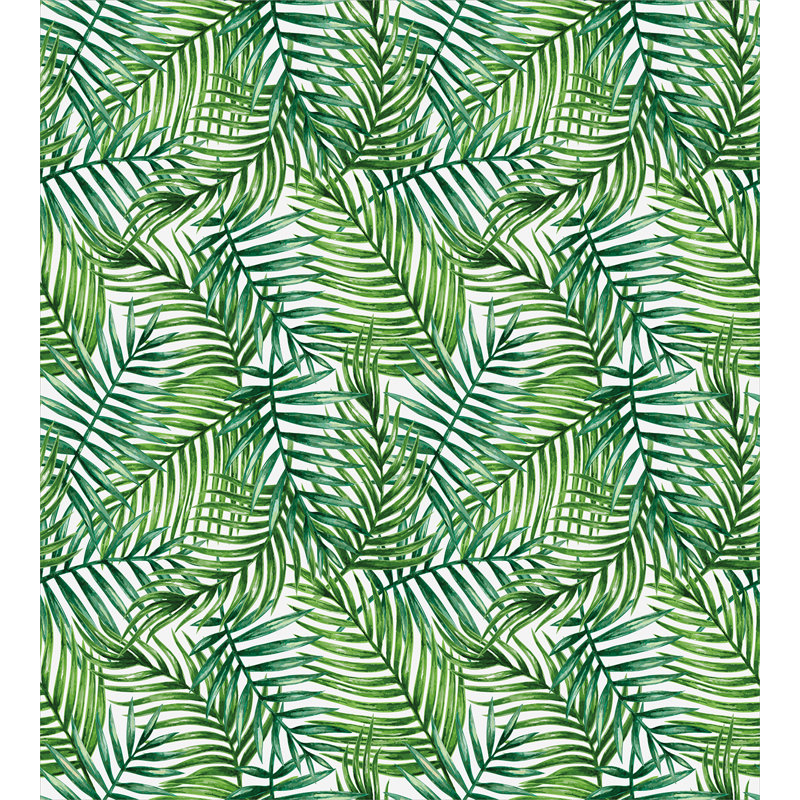 Leaf Watercolor Coastal Polyester Floral Duvet Cover, Queen