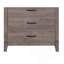 Commode de chambre à coucher à finition brun gris 1 pièce avec 5 tiroirs en mélamine laminée et métal foncé