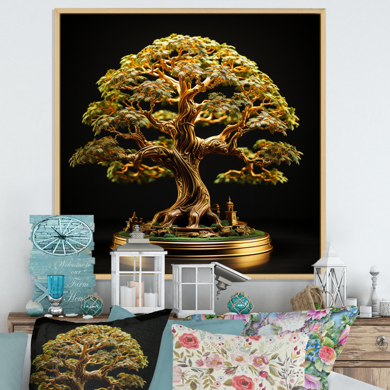 " Bonsai Tree Tranquility Expression ", Natural Floater Framed, 36" H x 36" W x 1.5" D