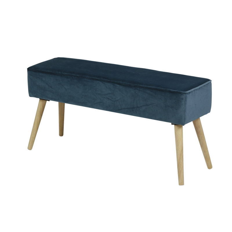 Mikaela Upholstered Bench, Dark Blue
