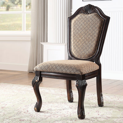 Of 2 Dining Chairs - & Beige, Traditional Solid Back With Comfortable Foam Cushion Beige (2) Ergonomic And Style