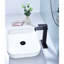 Robinet de meuble-lavabo à poignée simple, bec cascade, acier inoxydable noir mat et débit d'eau de 1,2 gallon par minute, poignée de l'ensemble de drain escamotable-124464704