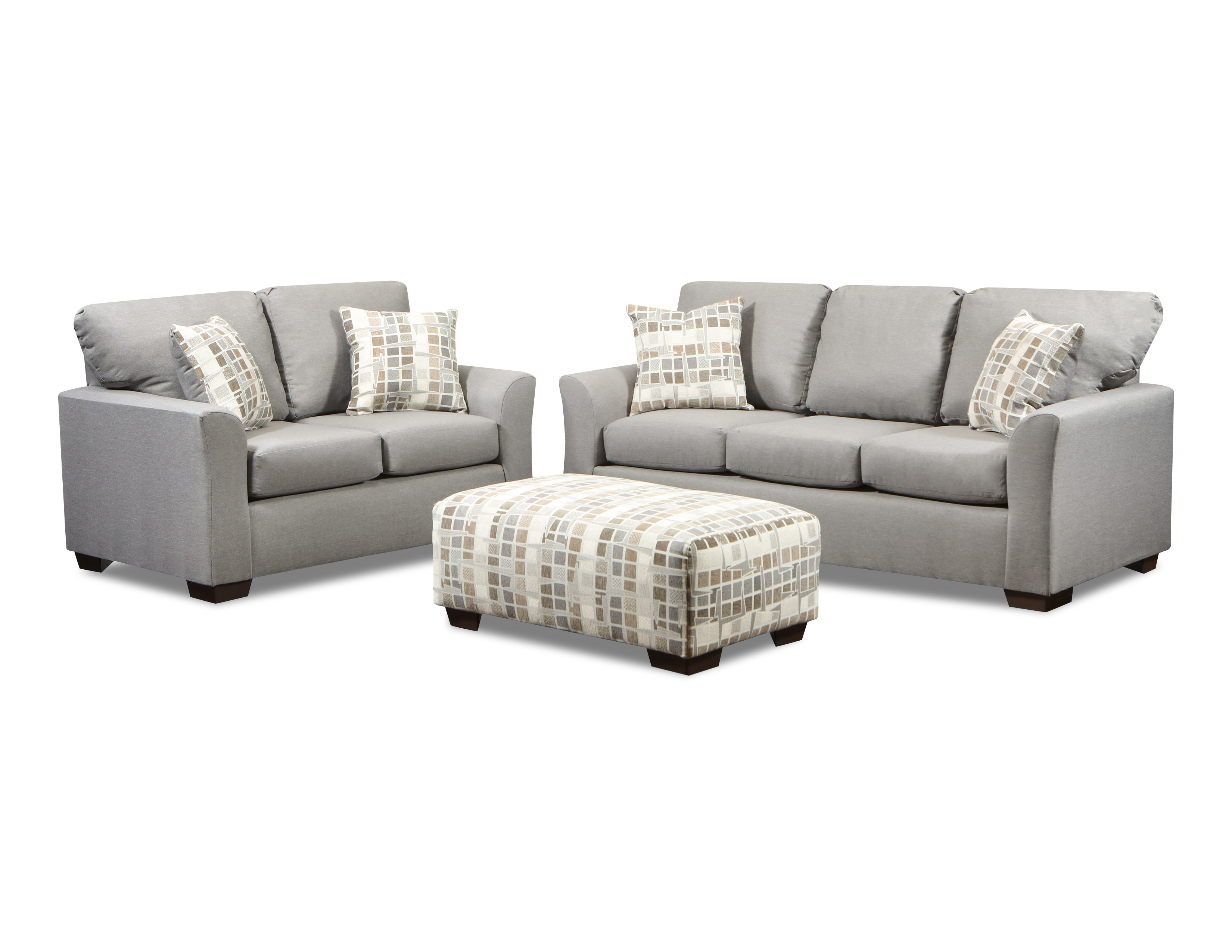 Winston Porter Lucas 3pc Sofa, Loveseat & Ottoman Set, Grey - Wayfair ...