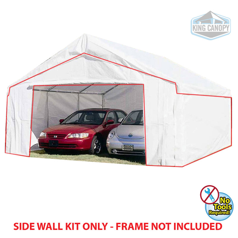 Universal Canopy Sidewall Kit with Flaps, 6'3" H x 18' W x 27' D