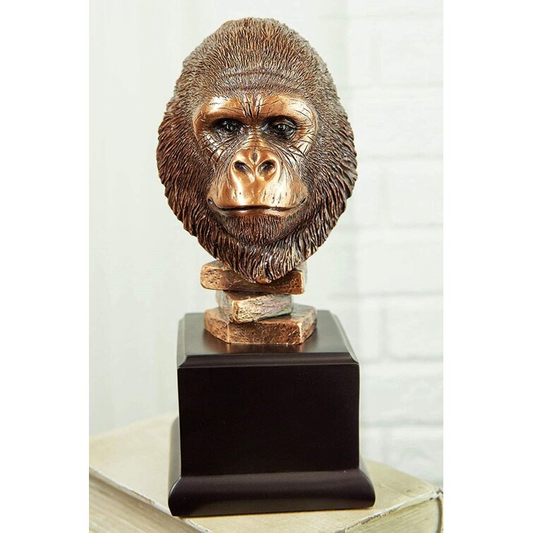 Indoor Home Decoration Modern Bronze Gorilla Head Sculpture