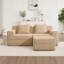 Canapé modulaire en forme de L à 2 places Boneless, canapé modulaire Cloud avec assise profonde, canapé modulaire moderne à 2 places avec coussins décoratifs et 1 repose-pieds mobile-1862314057