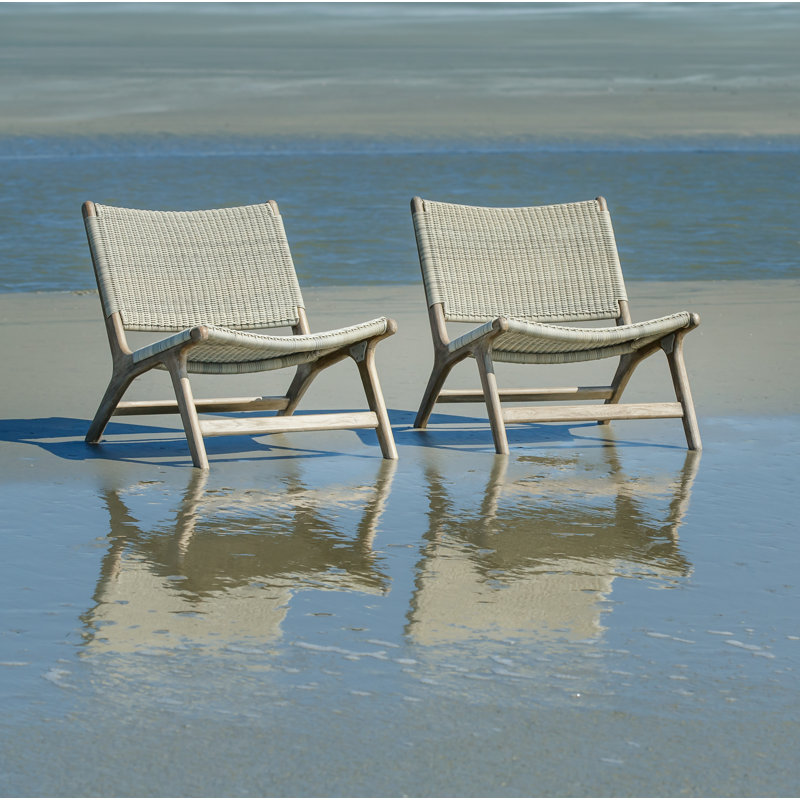 Verge Outdoor Teak Lounge Chair, Gray, Driftwood Teak