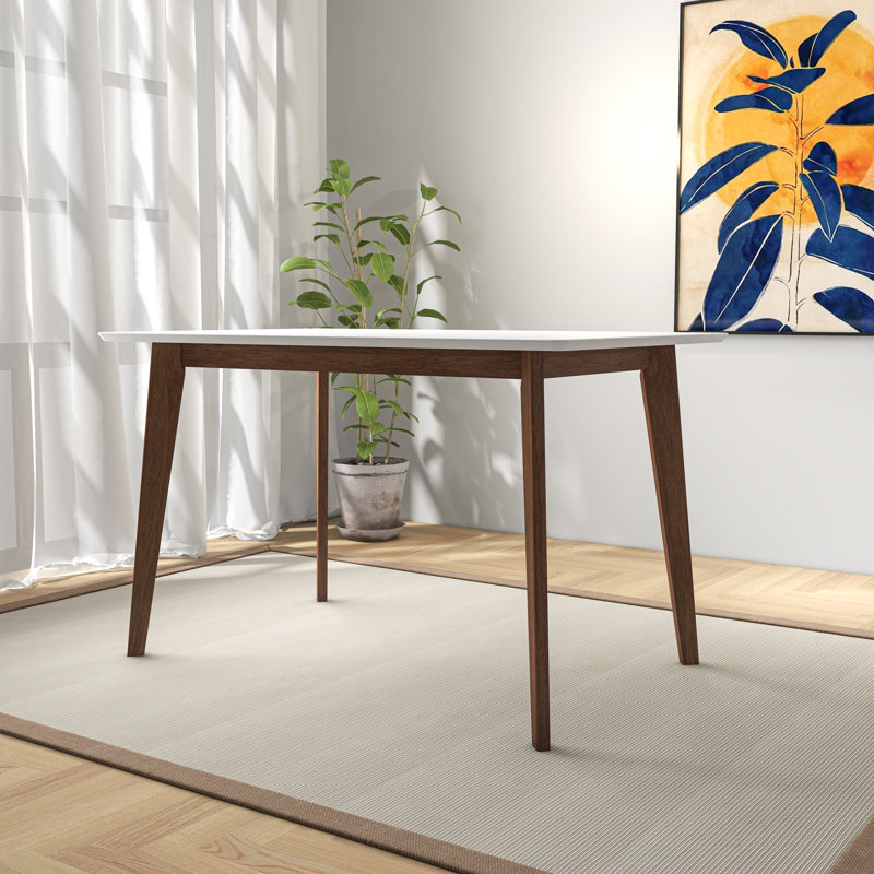 Table de salle à manger Erieanna, L 35,4 po x L 59,1 po, White