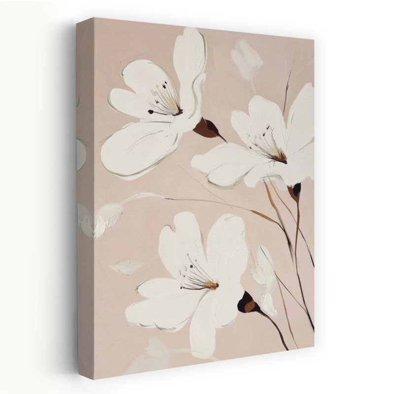 Art contemporain, art floral minimaliste abstrait, H 24 po x l 16 po