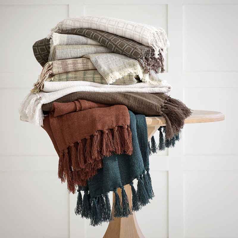 Evelyn Linen Throw, Russet
