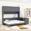 Grand lit escamotable mural avec bureau et tablettes de rangement-232492743