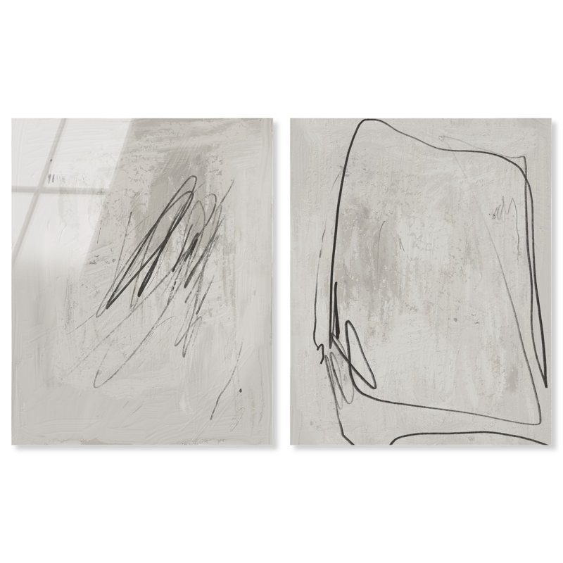 Modernist Set High-Gloss Frameless Acrylic Glass Wall Art Abstract Print by Oliver Gal, Ready to Hang, 16 x 20, 30"H x 36"W