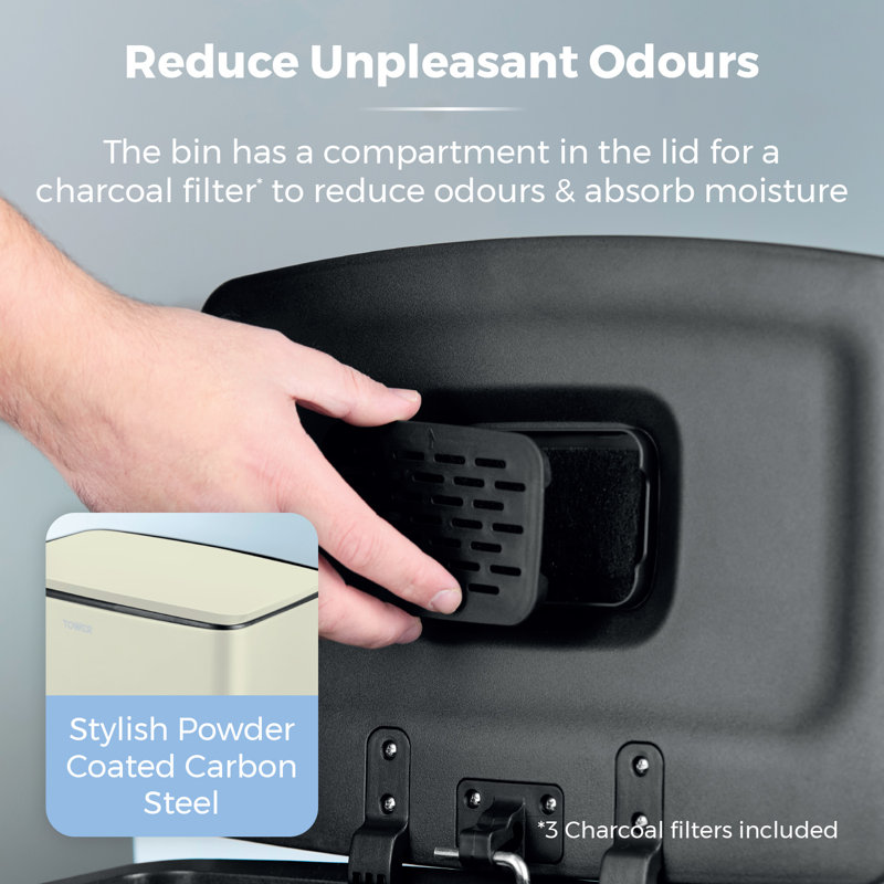 40 Litre Step On Recycling Bin, Cream