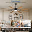 Grand ventilateur de plafond 72 pales de 72 pouces à 72 pales, moteur à courant continu silencieux réversible, ventilateur de plafond moderne intérieur / extérieur, adapté pour la cuisine, le salon et la terrasse, noir.