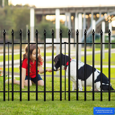 36" H x 28" W Metal Decorative Garden Fence, 5 Panels, 11.6 ft Total Length, Folding Border Fence for Flower Beds, Yards, Dogs & Animal Barriers