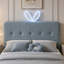 Lit tapissier avec tête de lit surdimensionnée, lumière DEL et 4 tiroirs de rangement-129158997-129158999