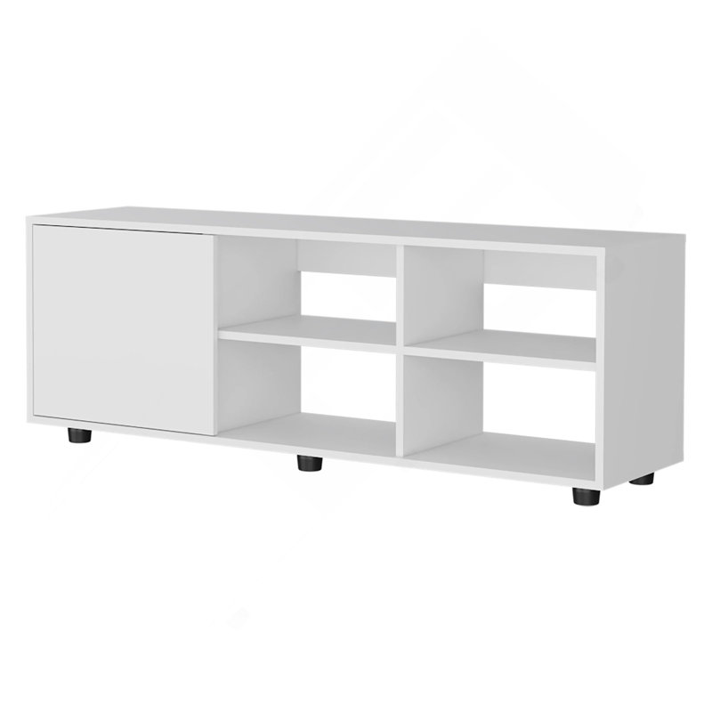 Meuble télé avec porte et rangement ouvert