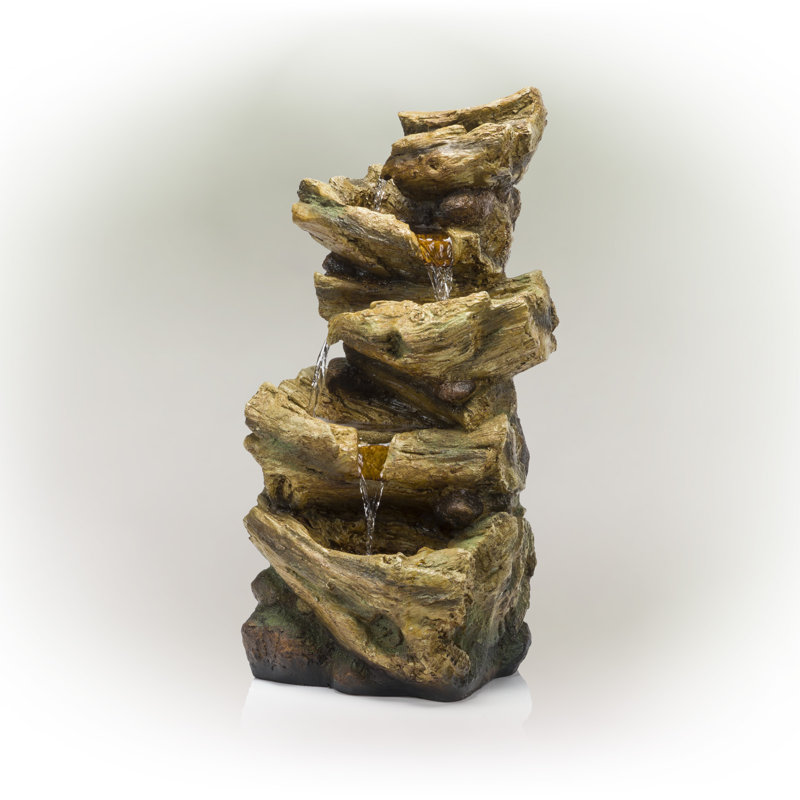 Gluck Outdoor Weather Resistant Tabletop Fountain with Light