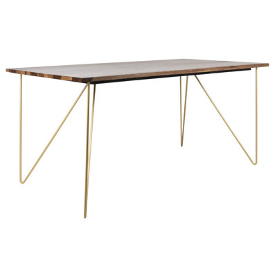 Devin Walnut Solid Wood Top Dining Table