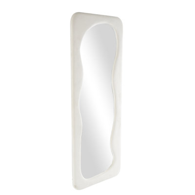 Wood Wavy Room Floor Mirror