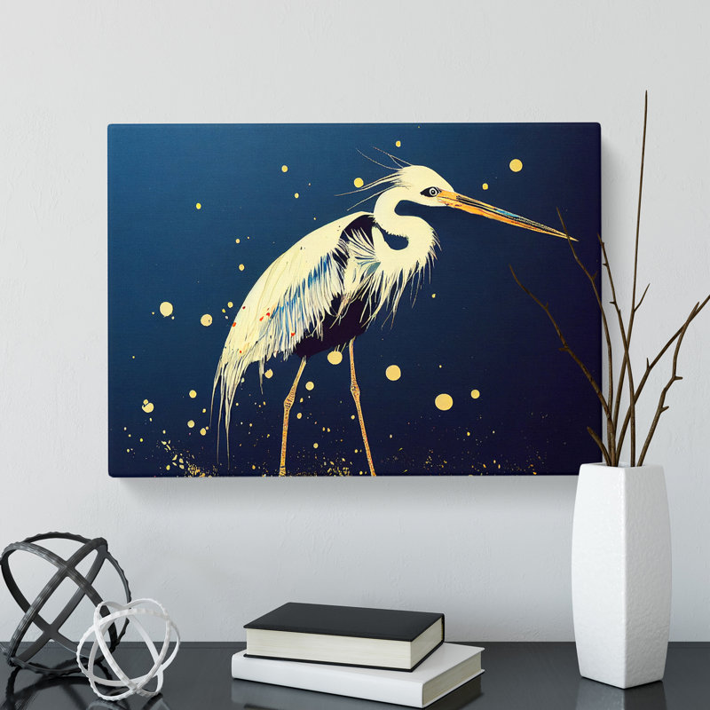 Heron Bird Splatter Vol.1 - Wrapped Canvas, 40cm H x 60cm W x 3cm D