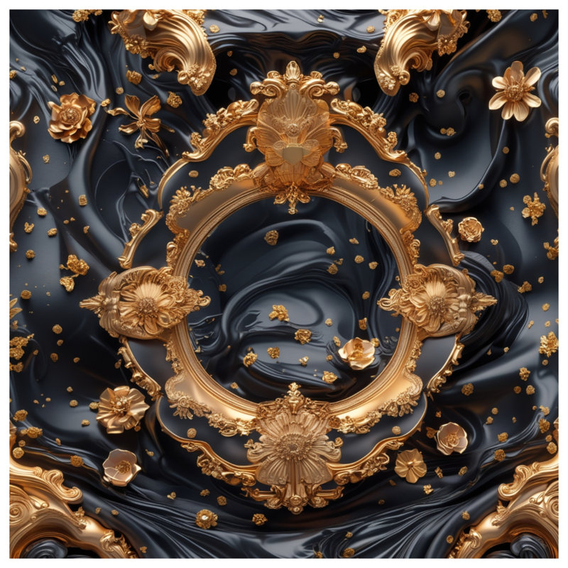 Ornate Gold Frames Quilted Bedspread All Sizes, Queen