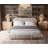Modern Platform Bed with Wavy Curved Headboard,  Performance fabric-760657847-739748725