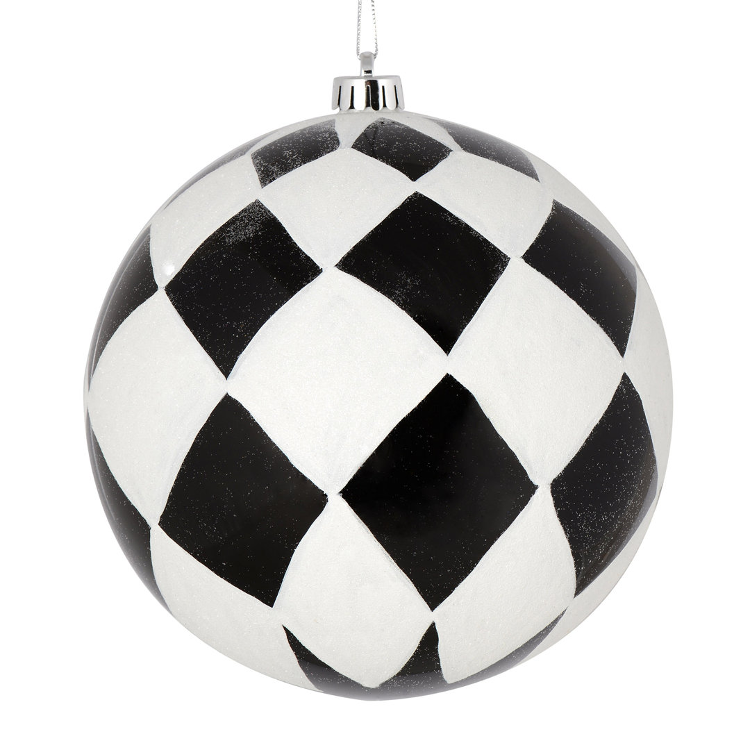 Ball with White Diamond Glitter Christmas Ornament The Holiday Aisle® 