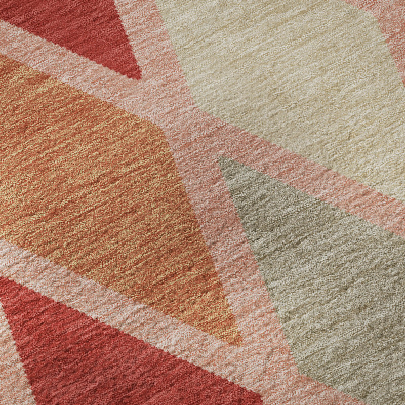 Premium Machine Washable Prisco Pink Rug, Rectangle 10' x 14'