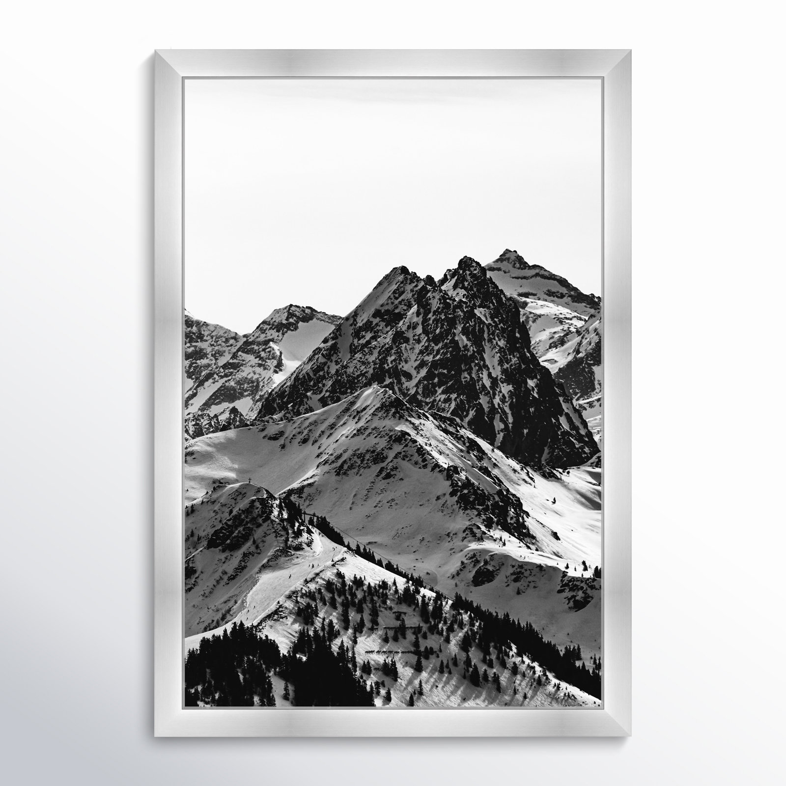 Up The Mountain by Oliver Gal, 38" H x 26" W x 0.5" D, Black