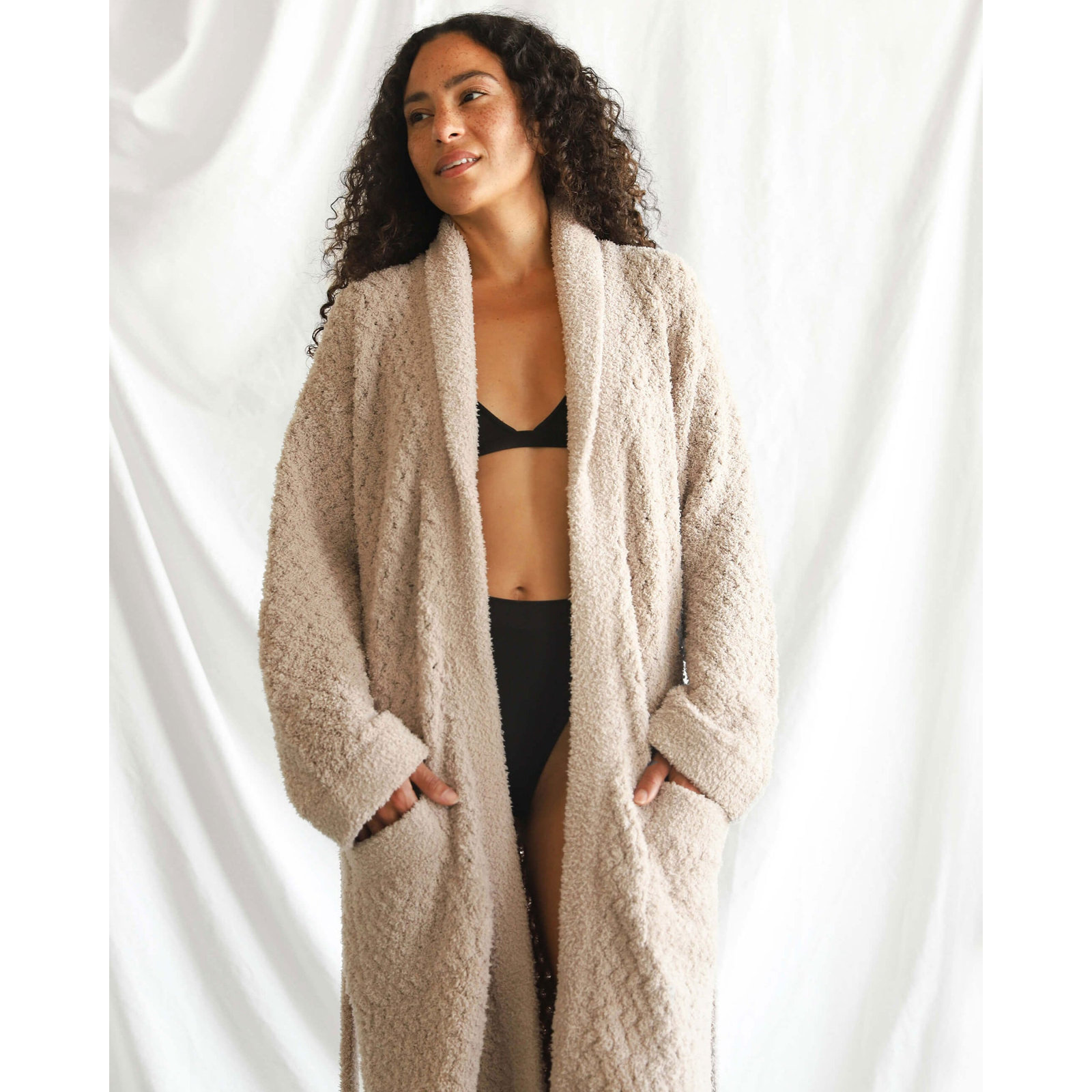 Snug Waffle Robe, XL, Taupe