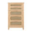 Armoire 29 x 18 x 46 po, commode style Mid-Century bohémien, placage de bois de pin, placage de style brun, finition faite