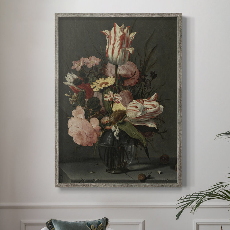 Impression florale vintage encadrée CECLI - bois massif