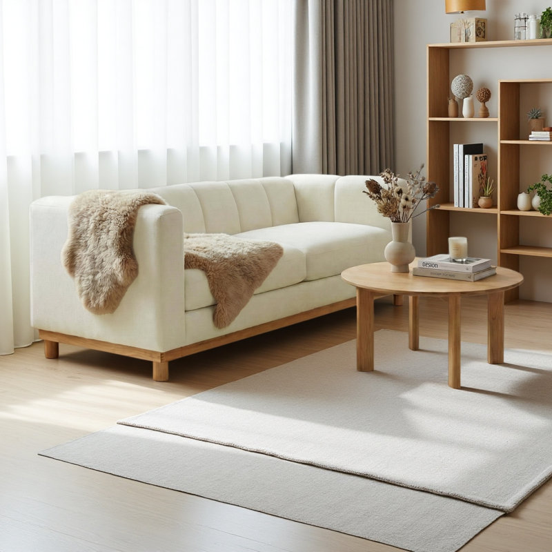 Canapé moderne 78,7 po pour salon, appartement, Beige