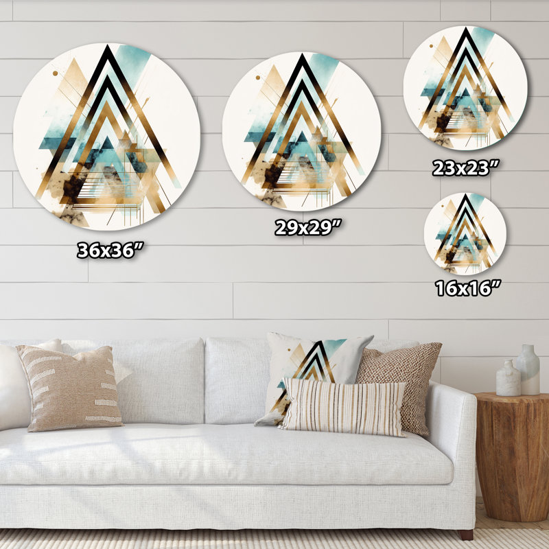 Boho Geometric Wall Art, Triangle Modern Decor - Triangle Boho I, 29" H x 29" W x 1" D