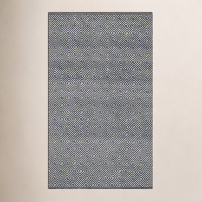 Geo Diamond Grey/Ivory Handwoven Wool Rug