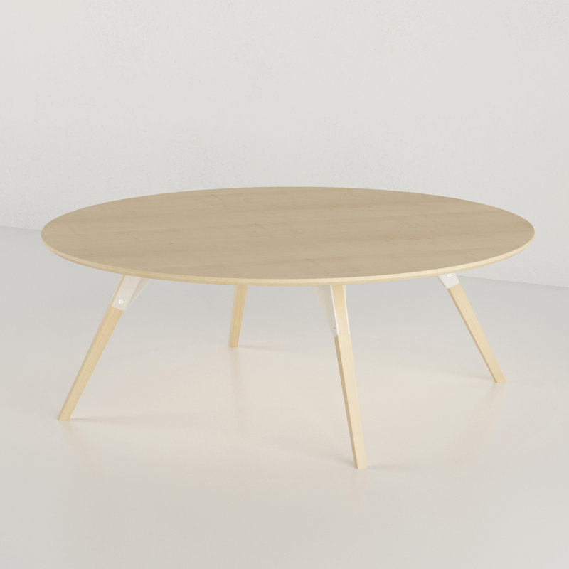 Table basse clarke, H 18 po x L 40 po x l 40 po, Érable, Érable / blanc