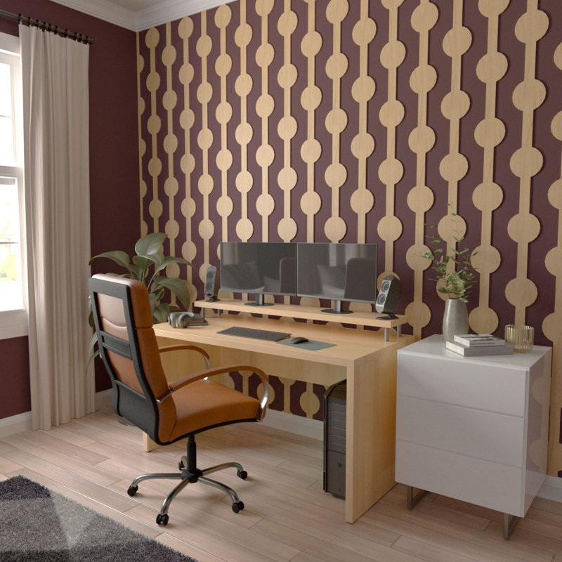 Bridgeport 47" Maple Wood Decorative Slat Wall Panel Kit